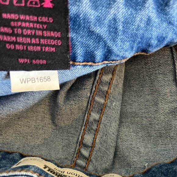 Rock&Roll Denim Cowgirl Bargain Button Bell Bottom Wide Leg Jeans Sz 28+32 - Picture 9 of 9